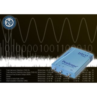 PicoScope 4262 Set, hochauflsendes 2-Kanal/16 Bit USB- Oszilloskop, 5MHz, 10MS/s, Pufferspeicher: 16 MS