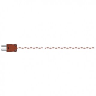 Thermocouple Type T, 1m PTFE Insulated Leads, Exposed Junction, Plug,  -75 to +250C