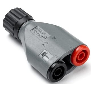 Adapter BNC Plug to 4mm Sockets, Shrouded, Insulated